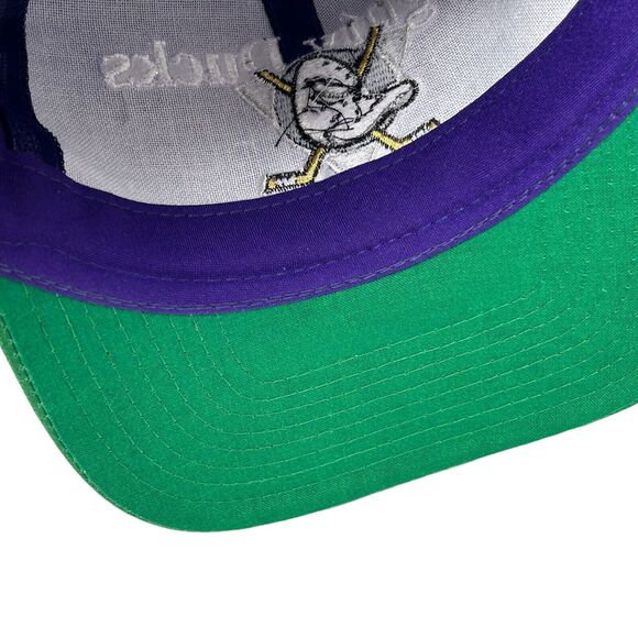 Vintage 90s Anaheim Mighty Ducks Hat Cap NHL Snapback Twins Enterprises Purple - Picture 7 of 9